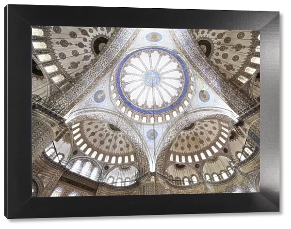Wideangle view of Blue Mosque ceiling