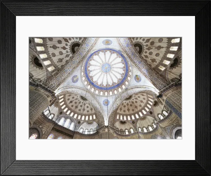 Framed Print : Wideangle view of Blue Mosque ceiling Framed Print : Wideangle view of Blue Mosque ceiling