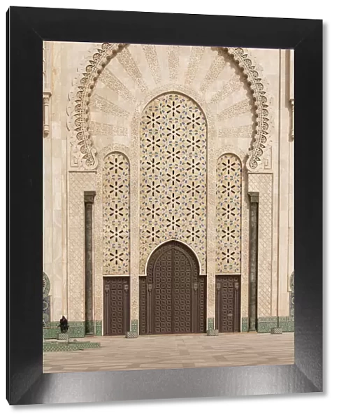 Casablanca, Morocco: Ornate exterior brass door of Hassan II Mosque in Casablanca