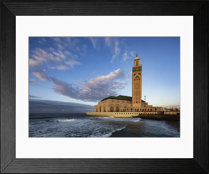Framed Print : King Hasan II Mosque at Sunset Framed Print : King Hasan II Mosque at Sunset