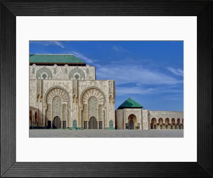 Framed Print : North side of the square of the Mosque of Hassan II in Casablanca, Morocco Framed Print : North side of the square of the Mosque of Hassan II in Casablanca, Morocco