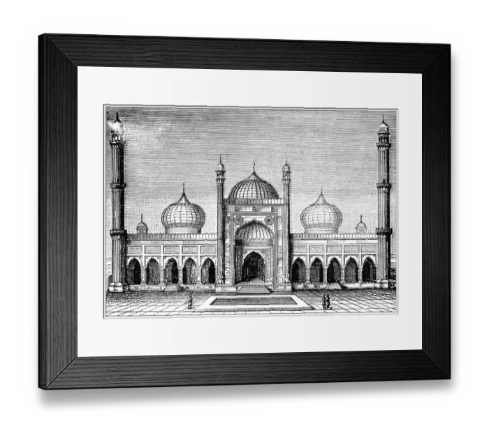 Framed Print : Antique illustration: Jama Masjid, Delhi