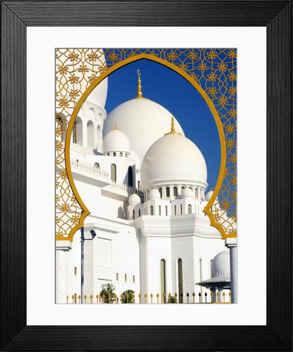 Framed Print : The White Domes of Sheikh Zayed Mosque Framed Print : The White Domes of Sheikh Zayed Mosque