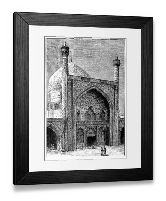 Framed Print : Antique illustration of Shah Mosque known as Imam mosque, Isfahan Framed Print : Antique illustration of Shah Mosque known as Imam mosque, Isfahan