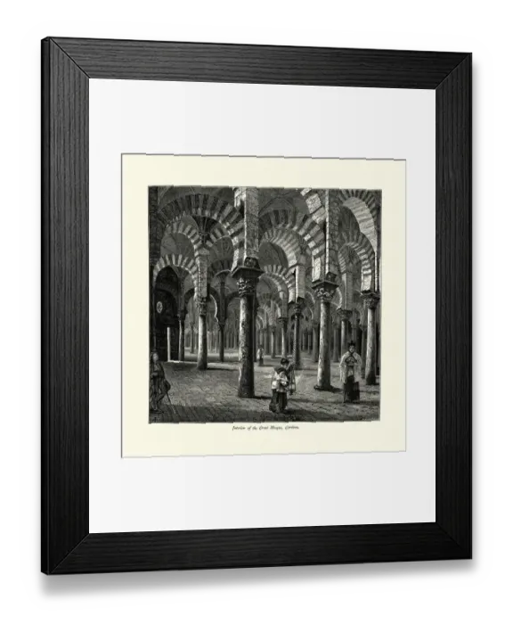 Framed Print : Moorish architecture, Great Mosque interior, Cordova, Spain, 19th Century Framed Print : Moorish architecture, Great Mosque interior, Cordova, Spain, 19th Century