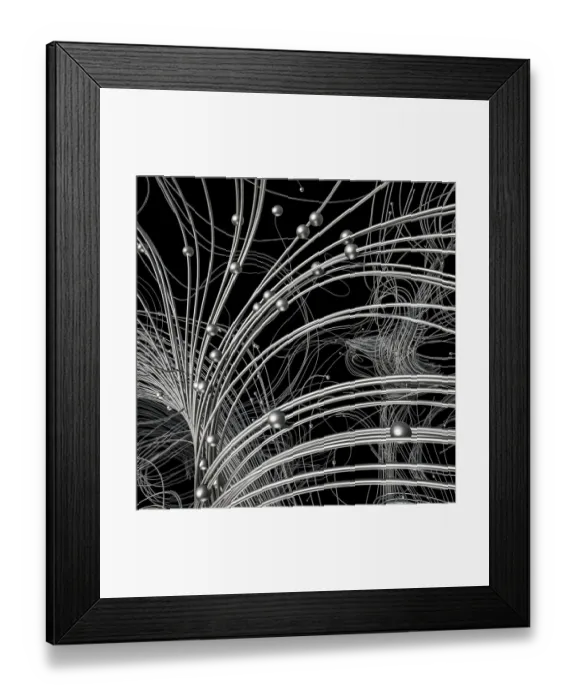 Framed Print : Black and white wires and spheres Framed Print : Black and white wires and spheres