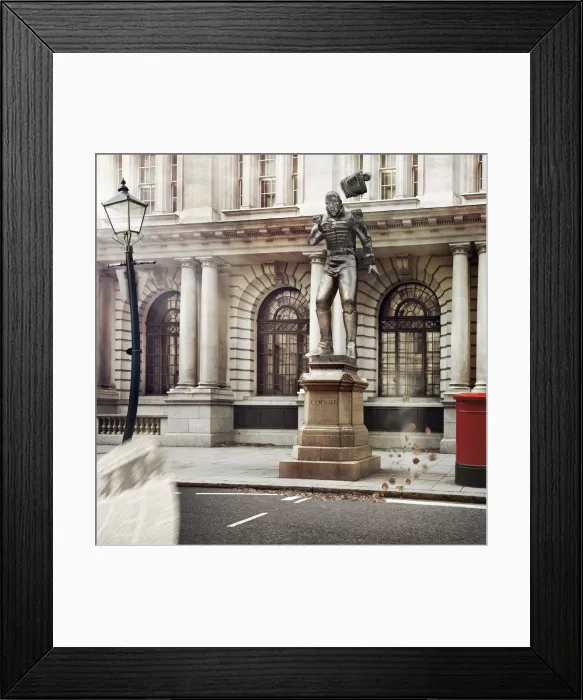 Framed Print : Statue coughing in the street Framed Print : Statue coughing in the street