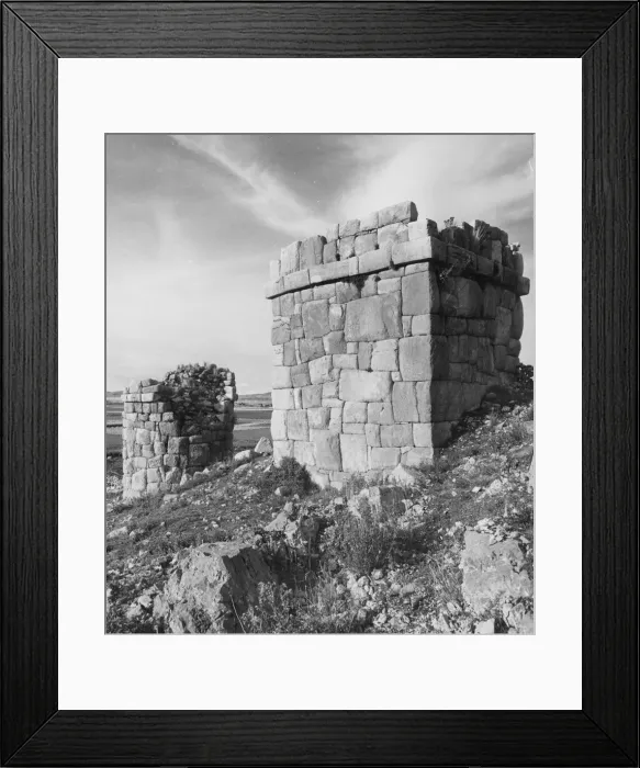 Framed Print : Challpas. 1955: Incan burial towers, or chullpas, near Lake Titicaca, Peru Framed Print : Challpas. 1955: Incan burial towers, or chullpas, near Lake Titicaca, Peru