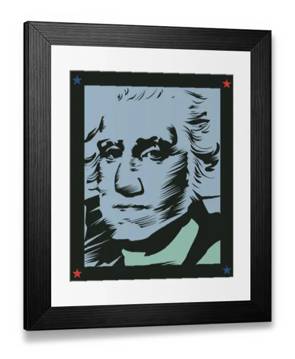 Framed Print : General George Washington Illustration Framed Print : General George Washington Illustration