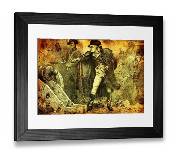 Framed Print : George Washington at the siege of Yorktown Framed Print : George Washington at the siege of Yorktown