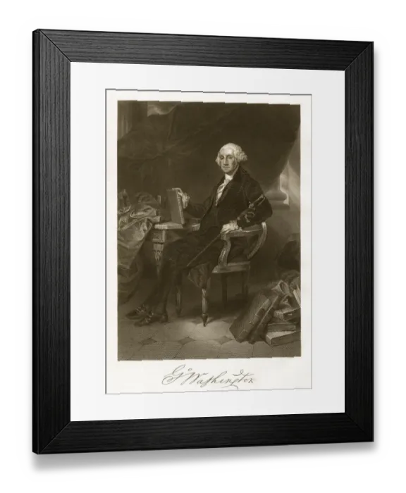 Framed Print : George Washington Engraving