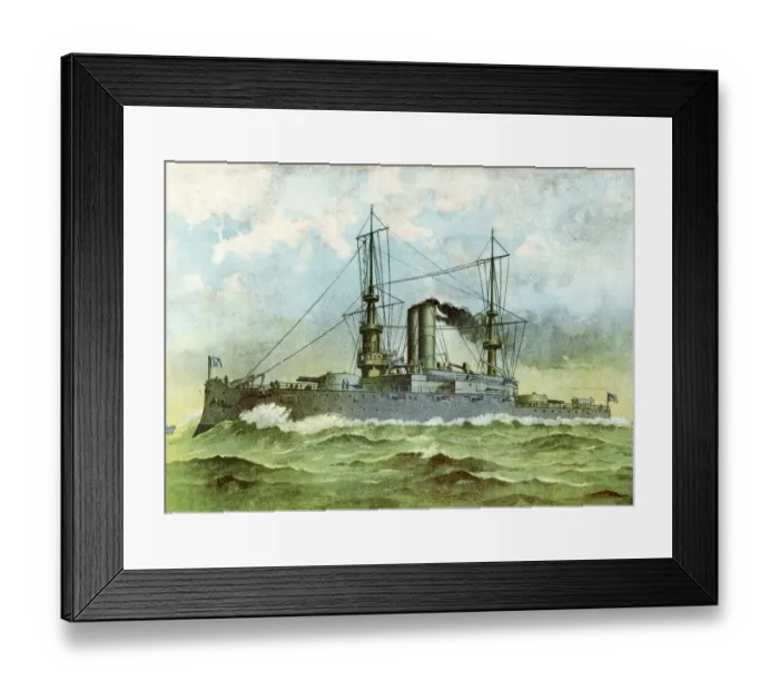 Framed Print : USS Alabama From 1899 Framed Print : USS Alabama From 1899