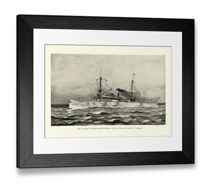 Framed Print : USS Texas (1892), battleship of United States Navy Framed Print : USS Texas (1892), battleship of United States Navy