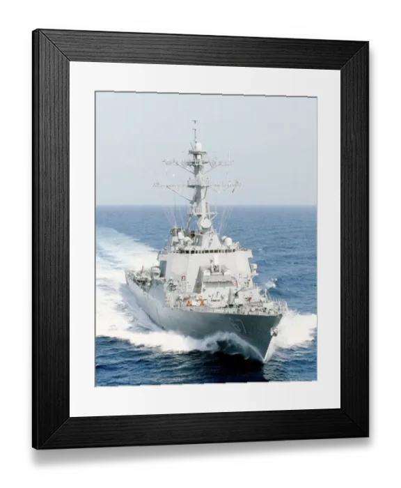Framed Print : USS Cole guided missile destroyer at sea off Puerto Rico, Aug 2001