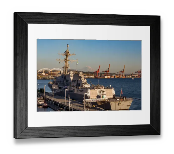 Framed Print : USS Gridley moored in Seattle