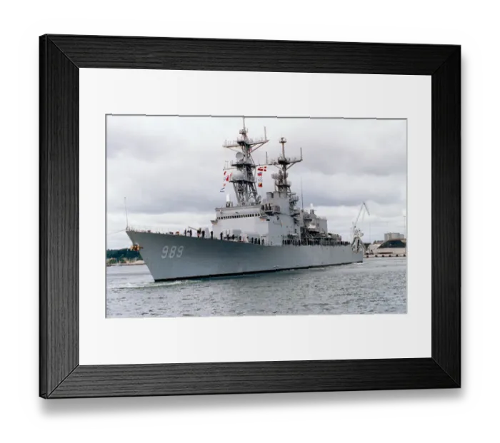 Framed Print : Destroyer USS Deyo arriving in port Framed Print : Destroyer USS Deyo arriving in port