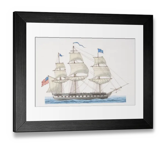 Framed Print : The US navy ship The Constitution, side view Framed Print : The US navy ship The Constitution, side view
