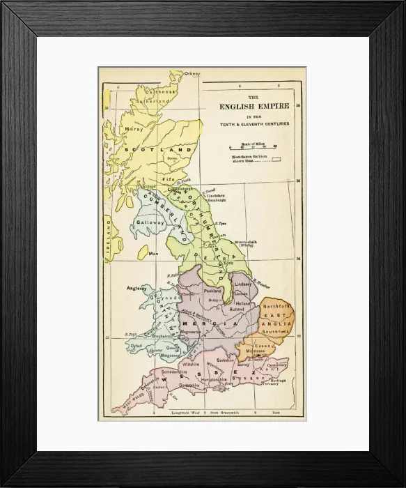 Framed Print : English Empire In The 10th And 11th Centuries Framed Print : English Empire In The 10th And 11th Centuries