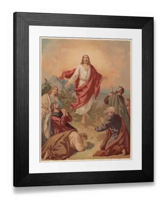 Framed Print : Ascension of Christ (Luke 24, 51), chromolithograph, published in 1886