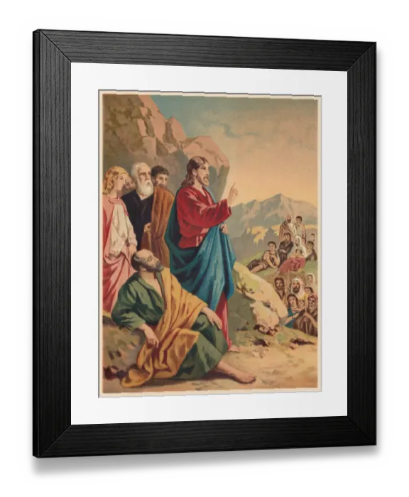 Framed Print : Sermon on the Mount (Matthew 5-7), chromolithograph, published 1886 Framed Print : Sermon on the Mount (Matthew 5-7), chromolithograph, published 1886