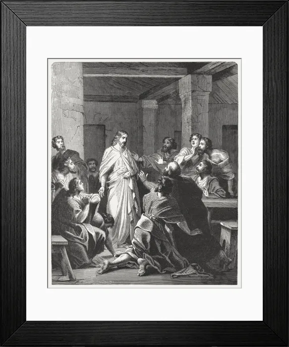 Framed Print : Jesus Appearance to the Disciples (John 20, 19-20), published 1886 Framed Print : Jesus Appearance to the Disciples (John 20, 19-20), published 1886