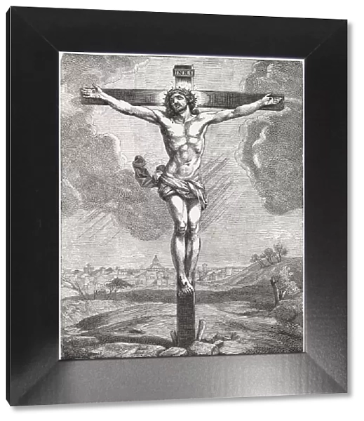 The crucified Jesus, wood engraving, published c. 1880