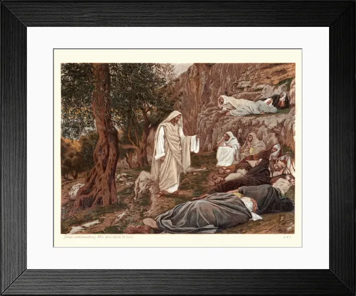 Framed Print : Jesus commanding his disciples to rest Framed Print : Jesus commanding his disciples to rest