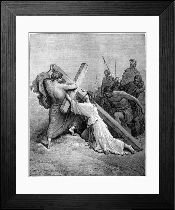 Framed Print : Jesus falling beneath the cross Framed Print : Jesus falling beneath the cross