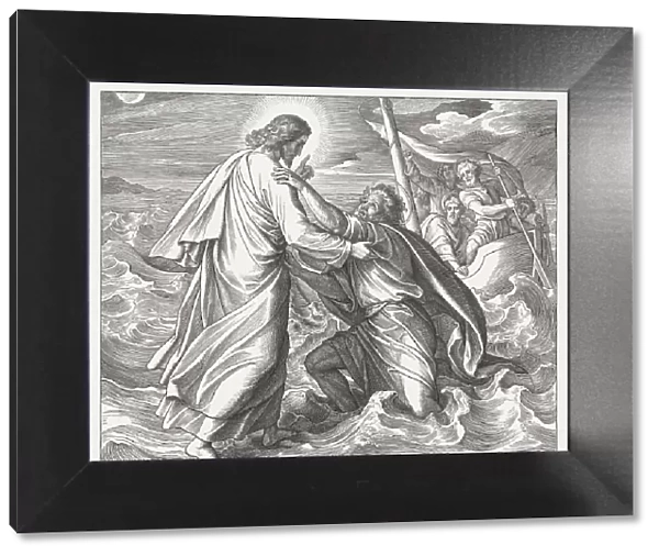Jesus and the sinking Peter (Matthew 14), published in 1860