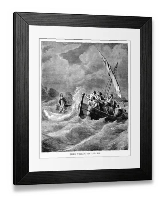 Framed Print : Jesus Walking On The Sea Framed Print : Jesus Walking On The Sea
