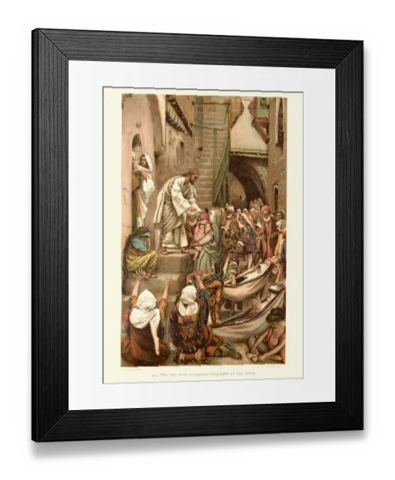 Framed Print : Jesus, All the city was gathered together at the door Framed Print : Jesus, All the city was gathered together at the door