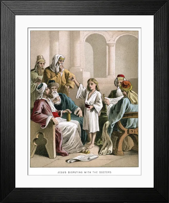 Framed Print : Jesus disputing with the Doctors Framed Print : Jesus disputing with the Doctors