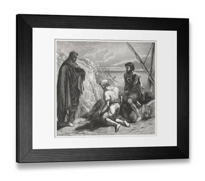 Framed Print : Jesus Christ say: Follow me'(Matthew 4, 19), published 1886