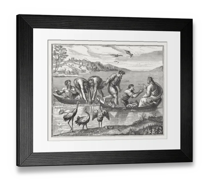 Framed Print : Miraculous fishing (Luke 5, 1-11) by Raphael, published 1878 Framed Print : Miraculous fishing (Luke 5, 1-11) by Raphael, published 1878