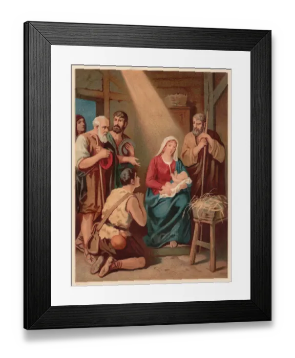 Framed Print : The Birth of Christ, chromolithograph, published in 1886 Framed Print : The Birth of Christ, chromolithograph, published in 1886