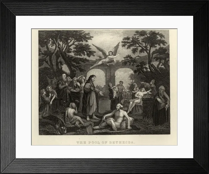 Framed Print : Hogarth s, Jesus healing man at Pool of Bethesda Framed Print : Hogarth s, Jesus healing man at Pool of Bethesda