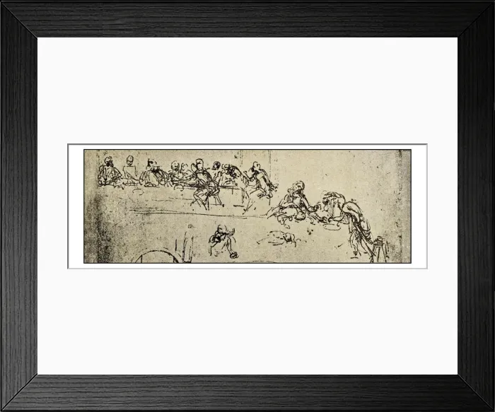 Framed Print : Leonardos sketches and drawings: The last supper