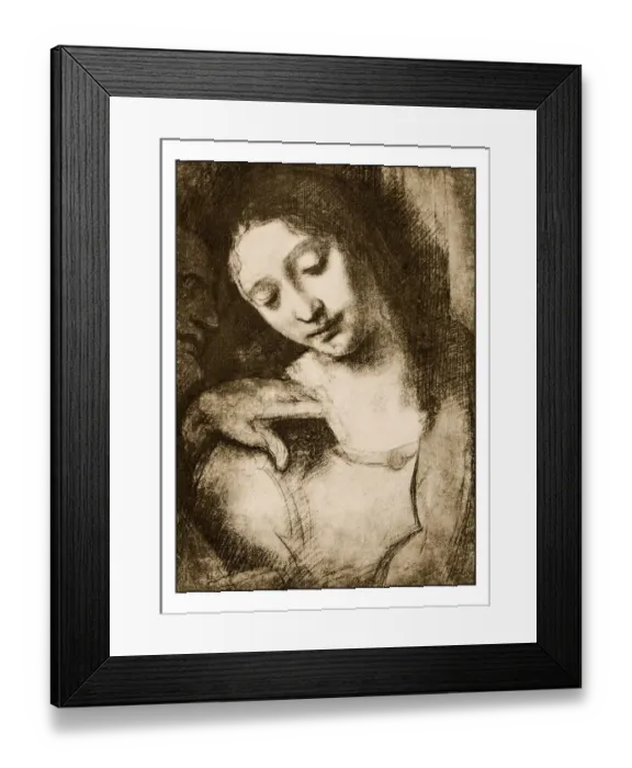Framed Print : Leonardos sketches and drawings: The last supper, St John Framed Print : Leonardos sketches and drawings: The last supper, St John