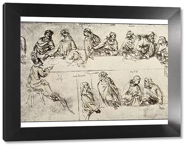Leonardos sketches and drawings: The last supper