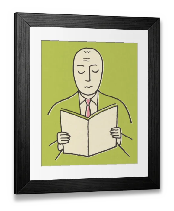 Framed Print : Man Reading a Book Framed Print : Man Reading a Book