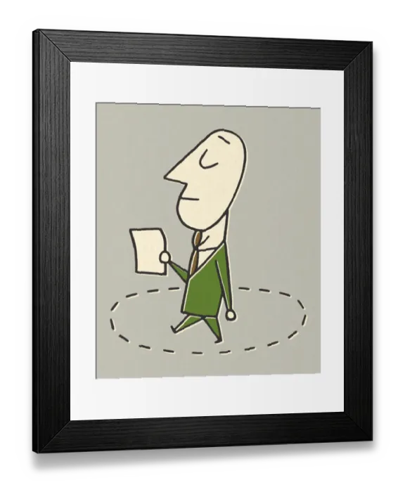Framed Print : Businessman Walking in Circles Framed Print : Businessman Walking in Circles