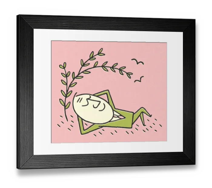 Framed Print : Taking a Nap Outside Under a Leafy Branch Framed Print : Taking a Nap Outside Under a Leafy Branch