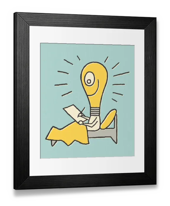 Framed Print : Writing Down A Sudden Idea While In Bed Framed Print : Writing Down A Sudden Idea While In Bed