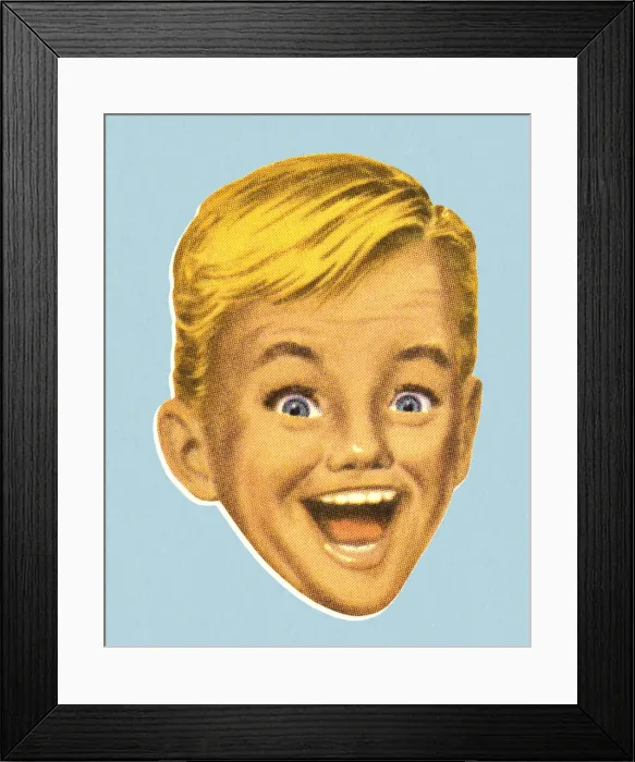 Framed Print : Boy with Excited Expression Framed Print : Boy with Excited Expression