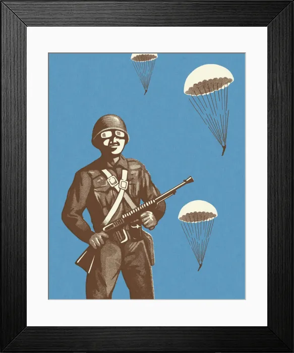 Framed Print : Soldier and Paratroopers Framed Print : Soldier and Paratroopers