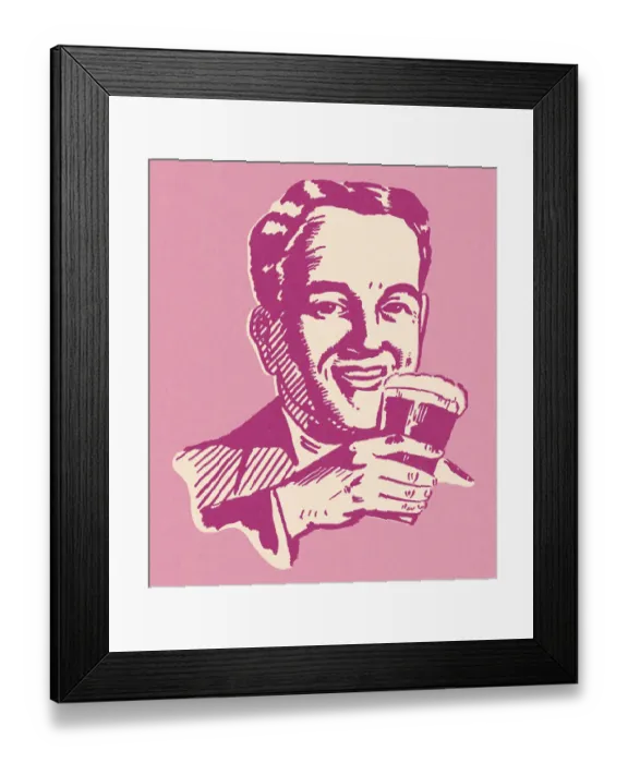 Framed Print : Man Drinking a Beer Framed Print : Man Drinking a Beer