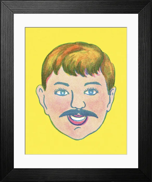 Framed Print : Boy with a Mustache