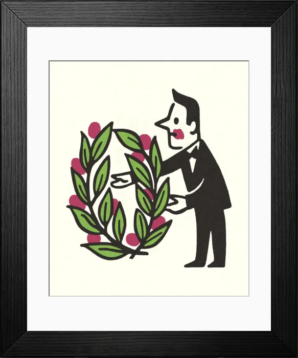 Framed Print : Man Holding a Laurel Wreath Framed Print : Man Holding a Laurel Wreath