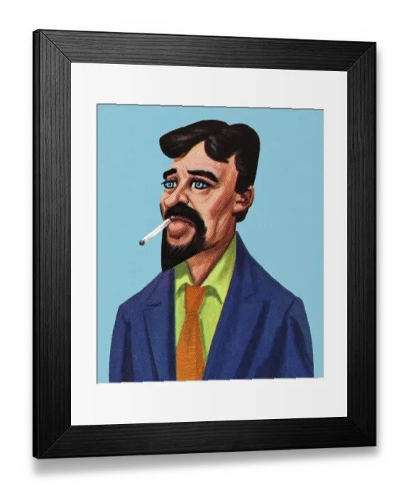 Framed Print : Man Smoking a Cigarette Framed Print : Man Smoking a Cigarette