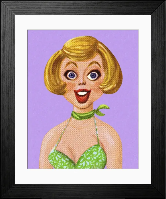 Framed Print : Wide Eyed Blond Woman Framed Print : Wide Eyed Blond Woman